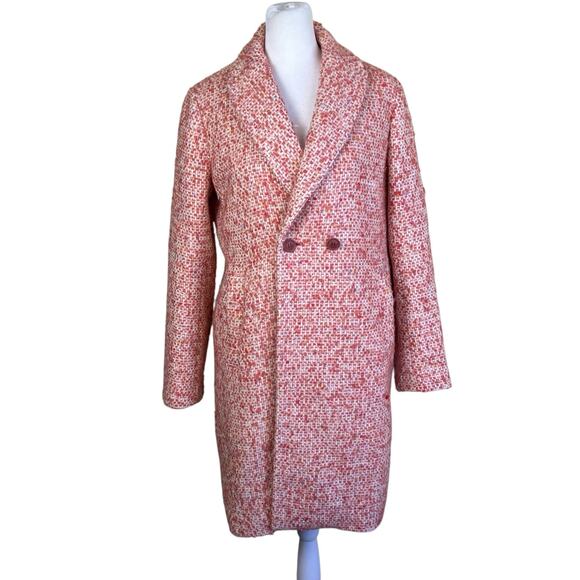J.Crew Sz 6 Nalya Daphne Topcoat Italian Wool-blend Fabric Guava Pink Tweed - Picture 8 of 16